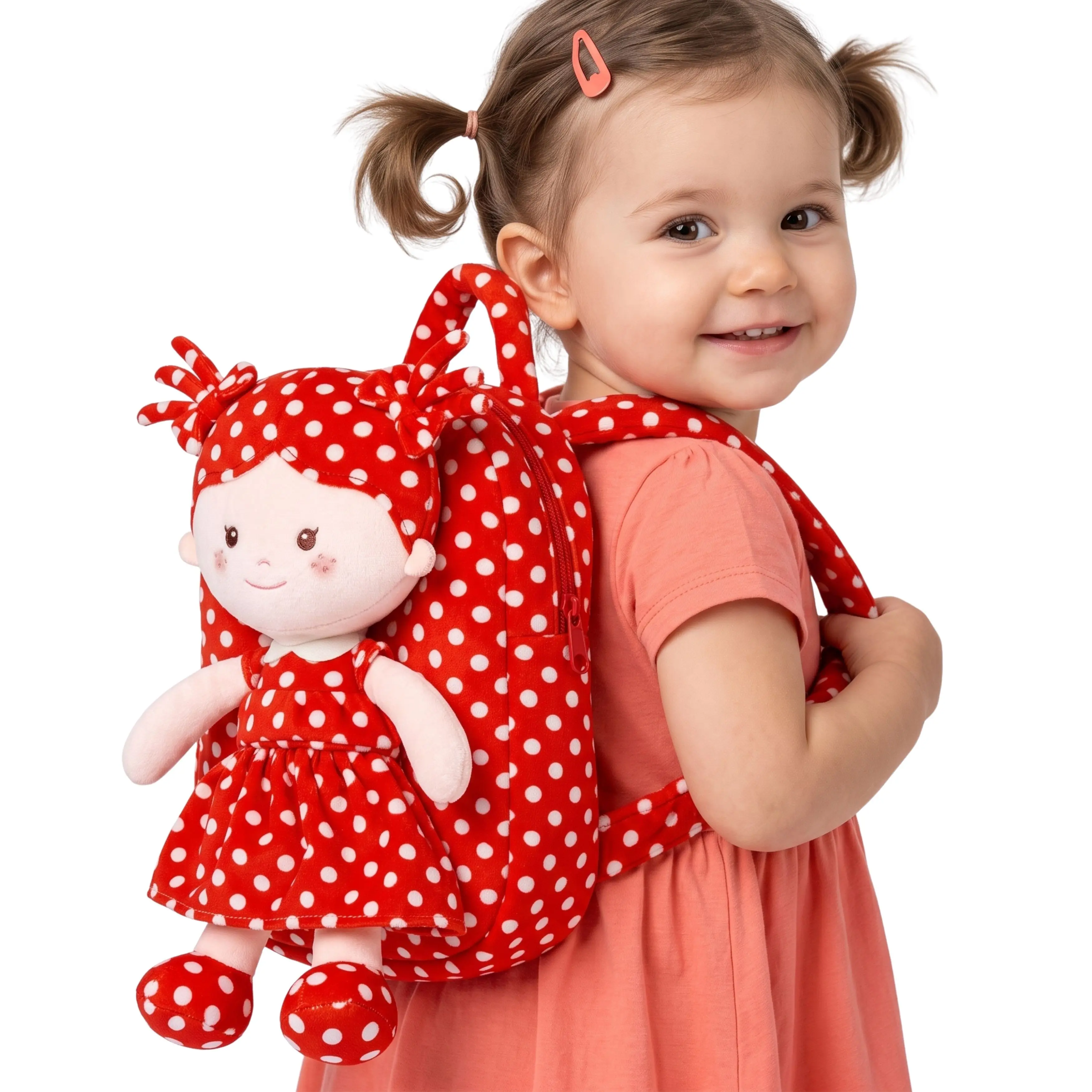 Toddler Girls' Perfect Lightweight Multifunction Plush Doll Backpack Set - Huggable Soft Stuffed Princess Toy, Detachable Doll, Machine Washable, Daily Use School Bookbag, Ideal Holiday Gift, Backpacks For School, Toddler Gear, Detach Doll