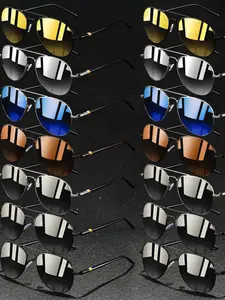 14pairs of the latest trendy vintage oval sunglasses, for both men and women, available in multiple colors, featuring UV400 lenses to protect eye health, with classic iron frames and spring hinges, Wearing comfortably,perfect for various occasions.