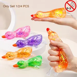 2 PCS Duck Sugar Stress Ball Squishy Toys, Glitter Squishy, Soft Ultra Squishy Moldable Slow Rise Stress Relief Fidget Toys For Kids Teens Adults Anxiety Relaxation