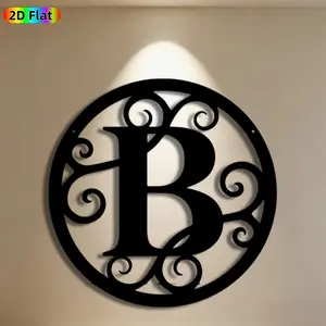 1pc Monogram B Metal Wall Art, Ornate Monogram B Statue Mural, Ideal Gift for New Year, Christmas, Monogram Decor Enthusiasts, Rust-Resistant Metal Wall Decor Wall Sculptures, Perfect for Living Room Wall & Garden Fence, Elegant Home Accent