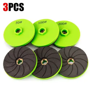 LOZLIN 3PCS 4" Diamond Grinding Wheels – Professional Chamfering, Edge Shaping & Polishing Tool for Tile, Marble, and Granite for Angle Grinder Silicon Carbide Wheel