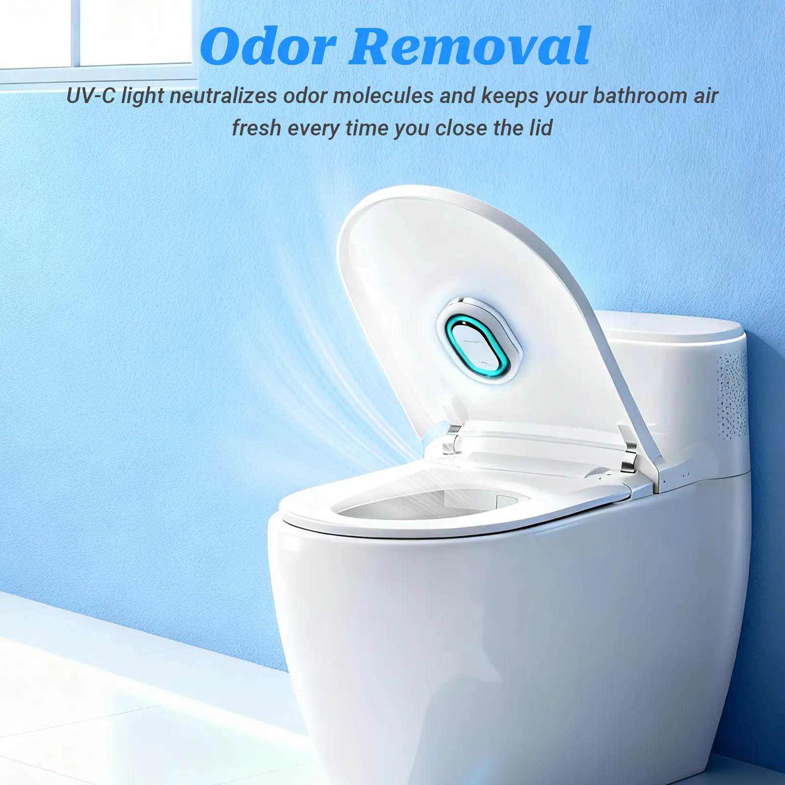 UV-C Smart Toilet Sanitizer, Automatic Odor Reduction Chemical-Free Rechargeable Home Cleaning Products, Household Cleaner Toilet Cleaner Bathroom Hygiene Device