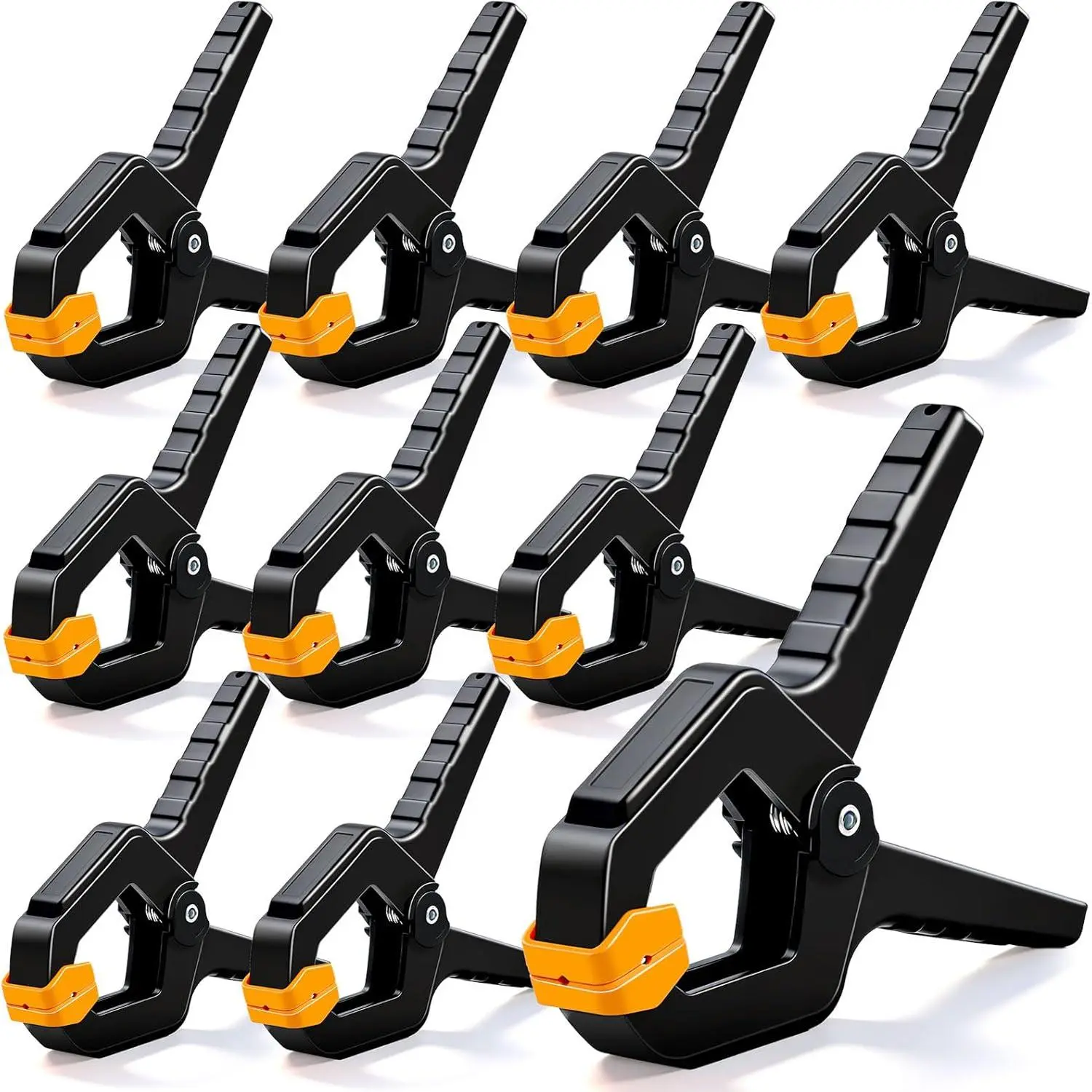 10 Pack Spring Clamps for Crafts & DIY - 3.5 Inch Plastic Woodworking Clamps, Small Balloon Arch Clips, Heavy Duty Tarp & Backdrop Holder Clips