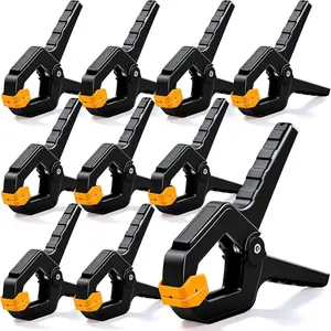 10 Pack Spring Clamps for Crafts & DIY - 3.5 Inch Plastic Woodworking Clamps, Small Balloon Arch Clips, Heavy Duty Tarp & Backdrop Holder Clips