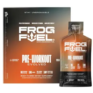 Frog Fuel Ultra Energy Gel – Pre-Workout Shot with 1500mg Beta-Alanine, Electrolytes & 8g Nano-Hydrolyzed Collagen Protein, Gluten-Free, Fat-Free, Berry Flavor, 1.2oz Packets, 24 Pack