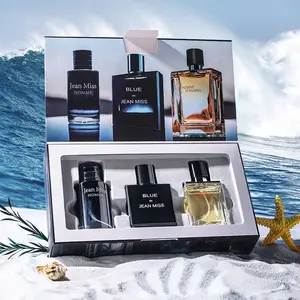 JEAN MISS Love God Perfume Set Men's Gift Box Oceanic Tones Fresh Light Natural 3X30ML Total 90ML Liquid Volume