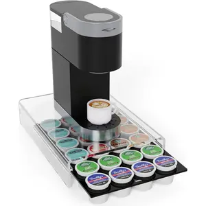 K Cup Holder,Coffee Pod Holder Drawer Capsule Display Storage for K-cup 24pods