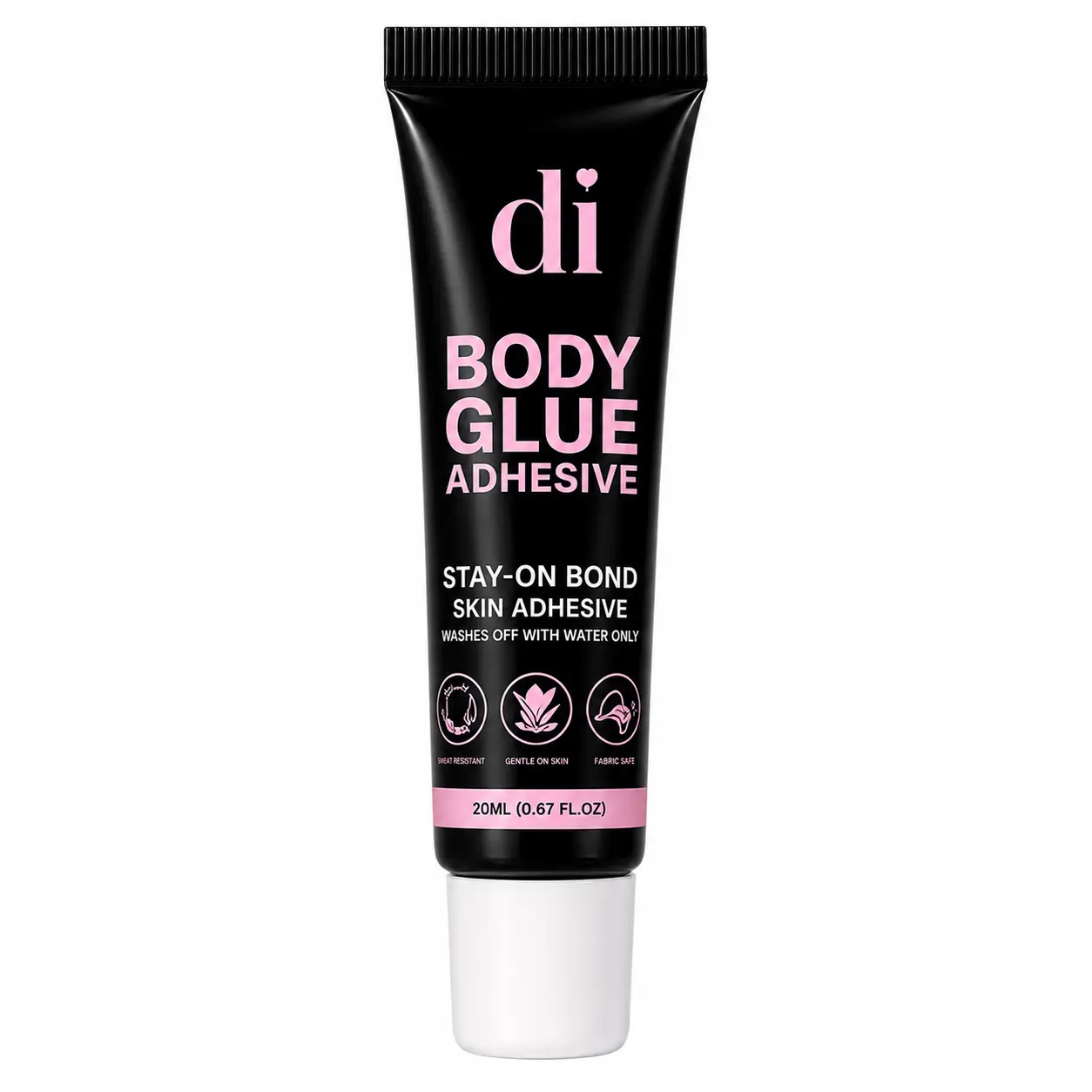 Body Glue Skin Adhesive - Invisible Waterproof Strong Hold for Strapless Dresses & Festival Wear - Sweat Resistant with Easy Removal, Compact & Portable 20ml, Aqua, Glycerin, Diglycol Crosspolymer, Fashion Emergencies, Skin-Friendly Formula