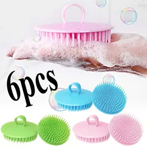 6 Pcs Scalp Massager Shampoo Brush,  Hair Scalp Scrubber, Plastic Shower Head Dandruff Comb, Washing Scrub Brushes for Kids Toddler Men Women Pets, pet bathing brush