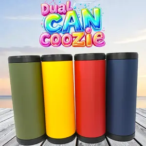 Dual Can Beer Coozie | 3D Printed Double Beer Can Holder | Game Day & Tailgating Drinkware | Man Cave Home Bar Gift