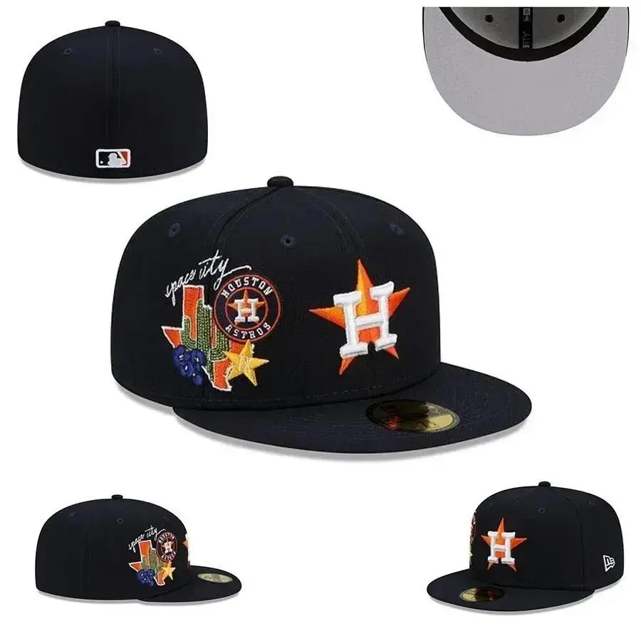 Houston Astros City 59FIFTY Fitted Hat – New Era Flat Brim Cap, Houston Texas Embroidered Baseball Streetwear Hat