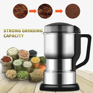 Electric Coffee Grinder Multifunctional Coffee Bean Spice Beans Vanilla Stainless Steel Mixer 300W High Power Crusher coffee grinder Electric Coffee Stainless Steel Measuring Pitcher with Lid Espresso Distribution Tool with Stand fast grind
