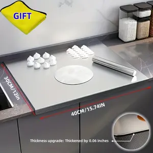 XXL Extra Large Stainless Steel Cutting Board, Suitable For Baking And Kneading Dough. A Must-have For A Safe Kitchen. High-temperature Barbecue Board For Breakfast Plates. Made Of High-quality 304 Stainless Steel, Thicken To 0.06 Inches