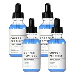 4pcs GHK-Cu Copper Peptide Face Serum - Tightening, Repairing, Collagen Boosting, Hydrating - with Hyaluronic Acid, Fragrance-Free, Hydrate