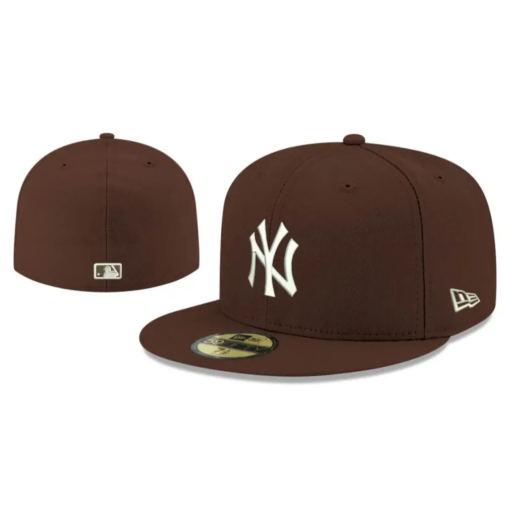 Retro NY Embroidered Fitted Cap, Flat Brim Streetwear Ballcap, Classic City Graphic Hat, Unisex Casual Fitted Headwear