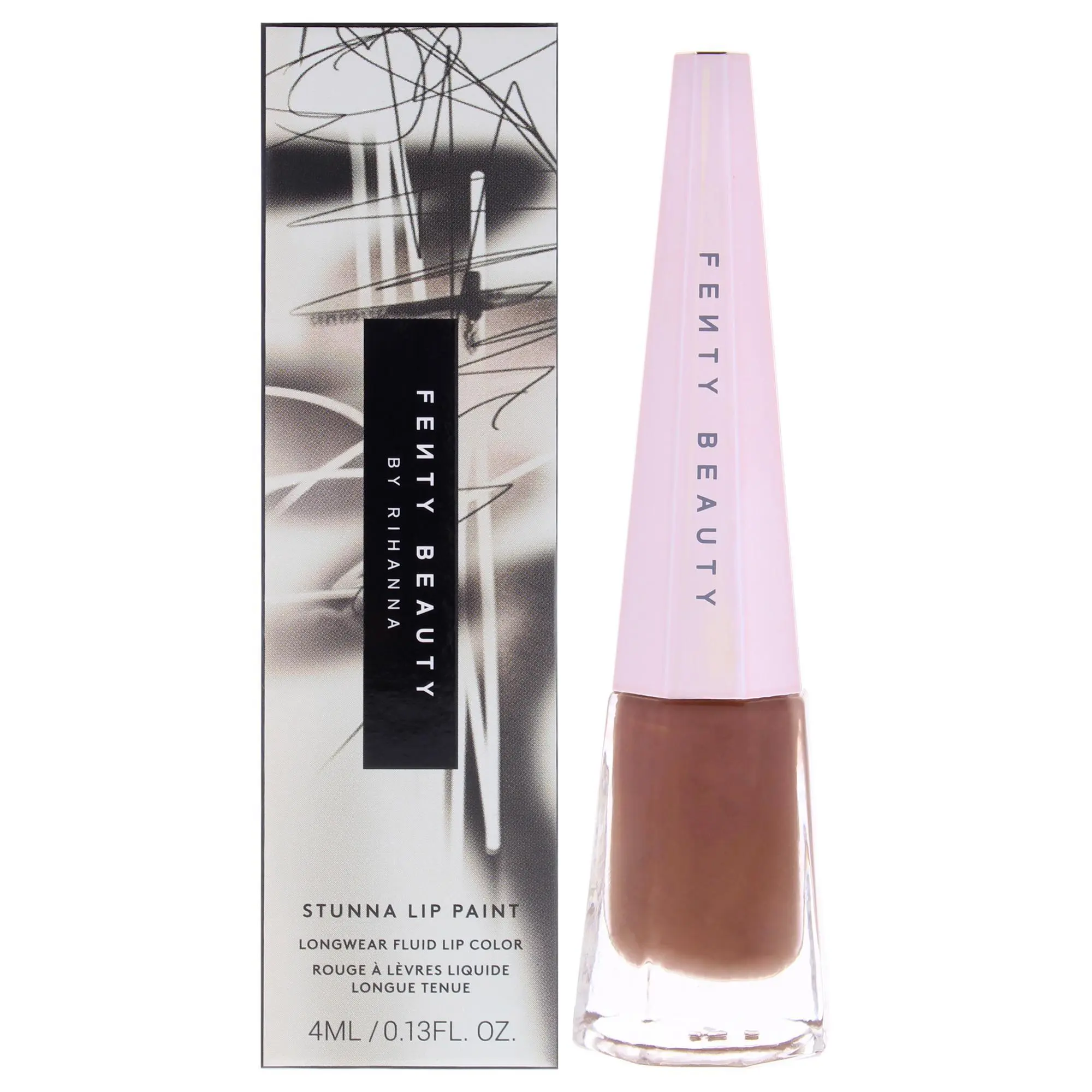 Stunna Lip Paint Fluid - 04 Unveil Chocolate Brown Nude by Fenty Beauty for Women - 0.13 oz Lipstick