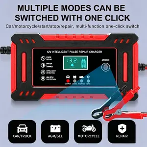 Smart Pulse Battery Charger 12V 6A,12V Lead-Acid & AGM Batteries,Intelligent Fast Charging, Overcharge Protection