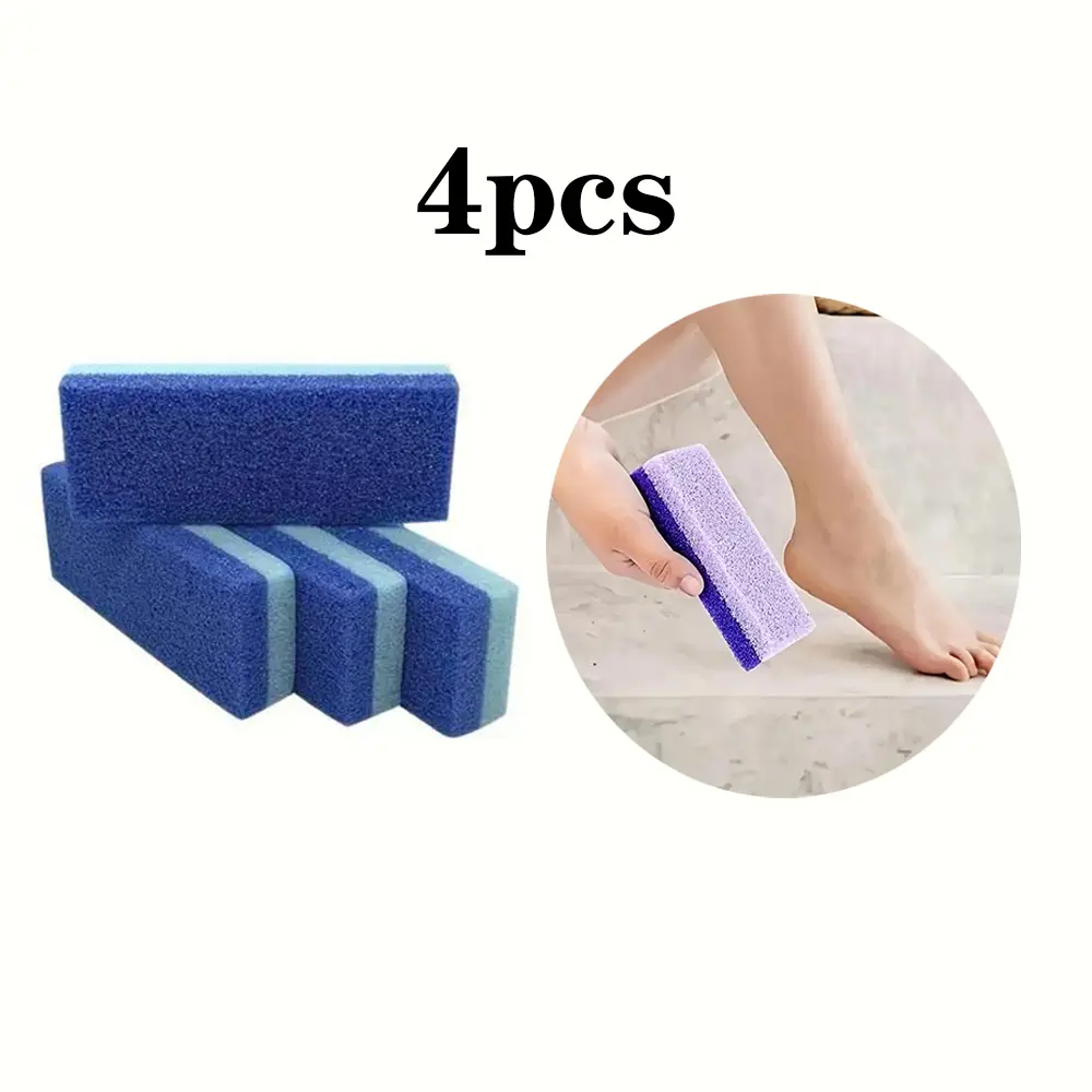 4 Pcs Foot Pumice Stones and Scrubbers, Durable Exfoliating Pedicure Stones, Home Body - Cleansing Tools for Men and Women