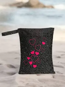 Heart Pattern Reusable Women's Tote Bag, Dry Wet Separated Storage, Ideal for Beach Pool Diaper Bags, Casual All Season Use, Stylish Tote Bag, Summer Beach Bag