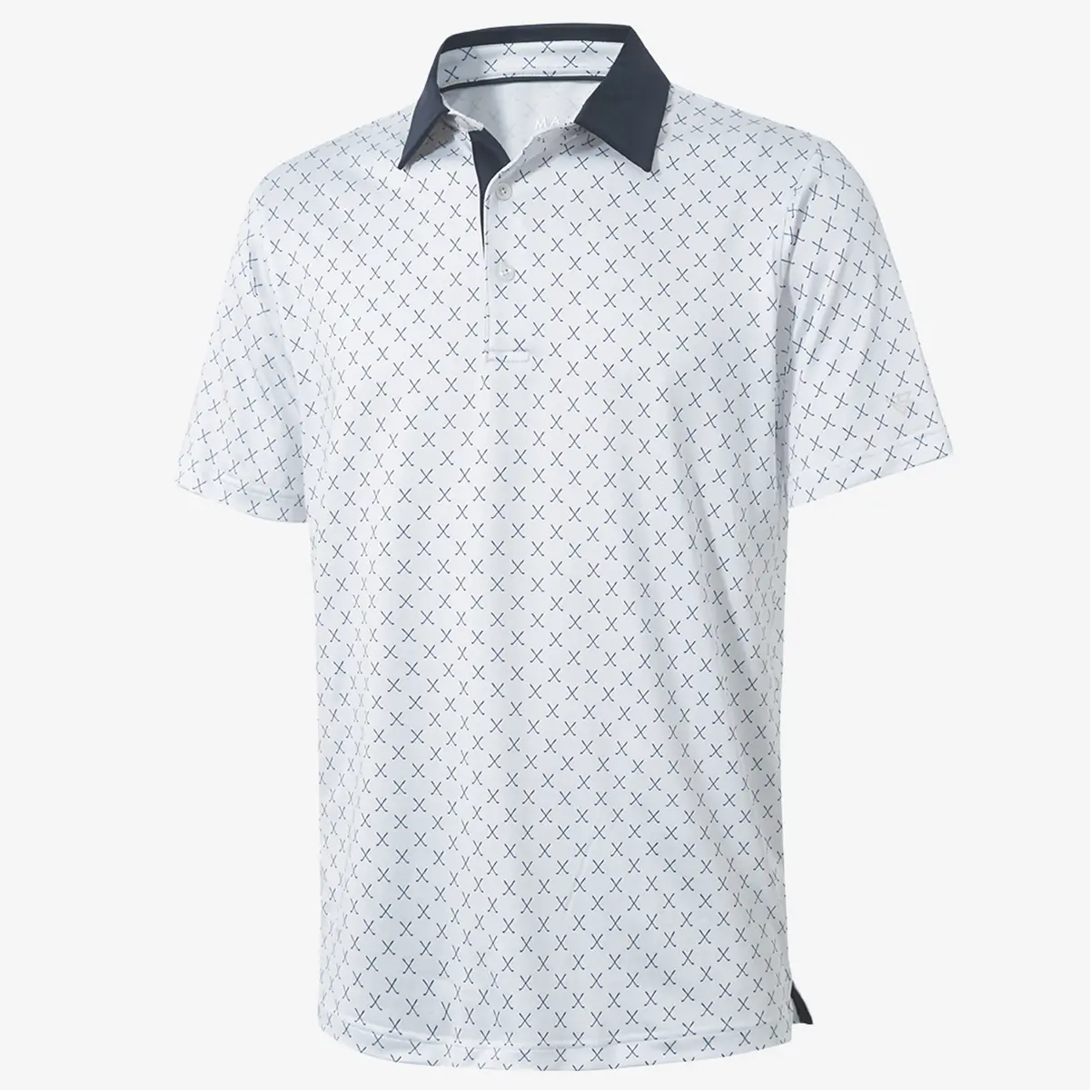 MAELREG Men's golf polo shirt, contrast lapel casual shirt, Printed short sleeves polo collar T-shirt, men's outdoor Athletic Top, Menswear