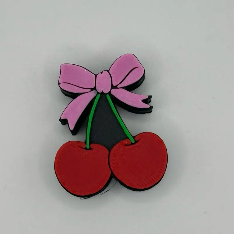 Cherry 3d straw topper