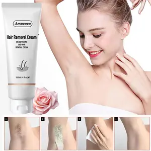 Hair Removal Cream for Women & Men, Bikini Area Epilator Gel, Unwanted Hair Softening & Remover for All Skin Types, 120ml 4.0oz