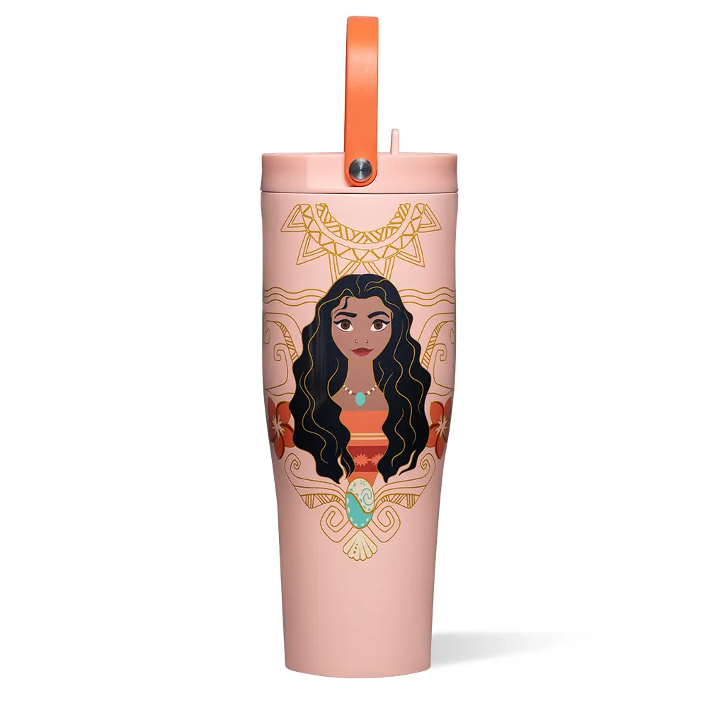 Disney Princess 30oz XL Leakproof BPA-Free Reusable Tumbler Water Bottle - Silicone Hydration Bottle with Flexible Handle, Washable Portable Kitchenware for Working Out
