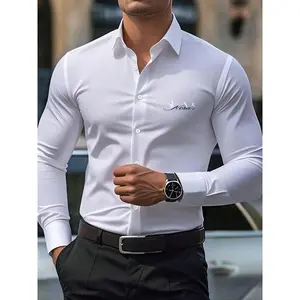 Men’s casual and fashionable long-sleeved shirts, formal business shirts, button-up collared tops, perfect gifts for boyfriends and husbands, button-up collared shirts GARMENTARY