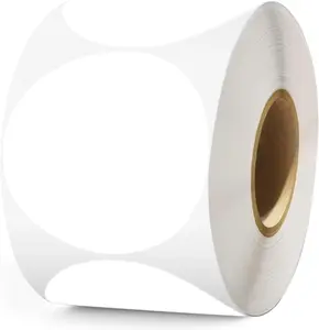 2 Inch White Circle Thermal Sticker Labels,1000pcs Self-Adhesive Round Direct Thermal Labels,Multi-Purpose Multifunctional Roll Thermal Stickers,for Barcodes,QR Code,DIY Logo Design,Name Tag