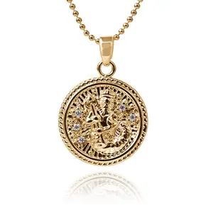 Aquarius Zodiac Coin Necklace