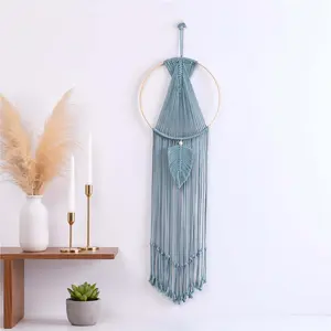 Boho Macrame Wall Hanging – Cotton Woven Tassel Tapestry Room Decor