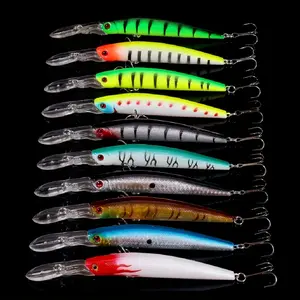 10pcs Big Minnow Fishing Lures Bass CrankBait Hooks 14.5cm/15g Isca Artificial Plastic Fishing Tackle Fishing Wobblers