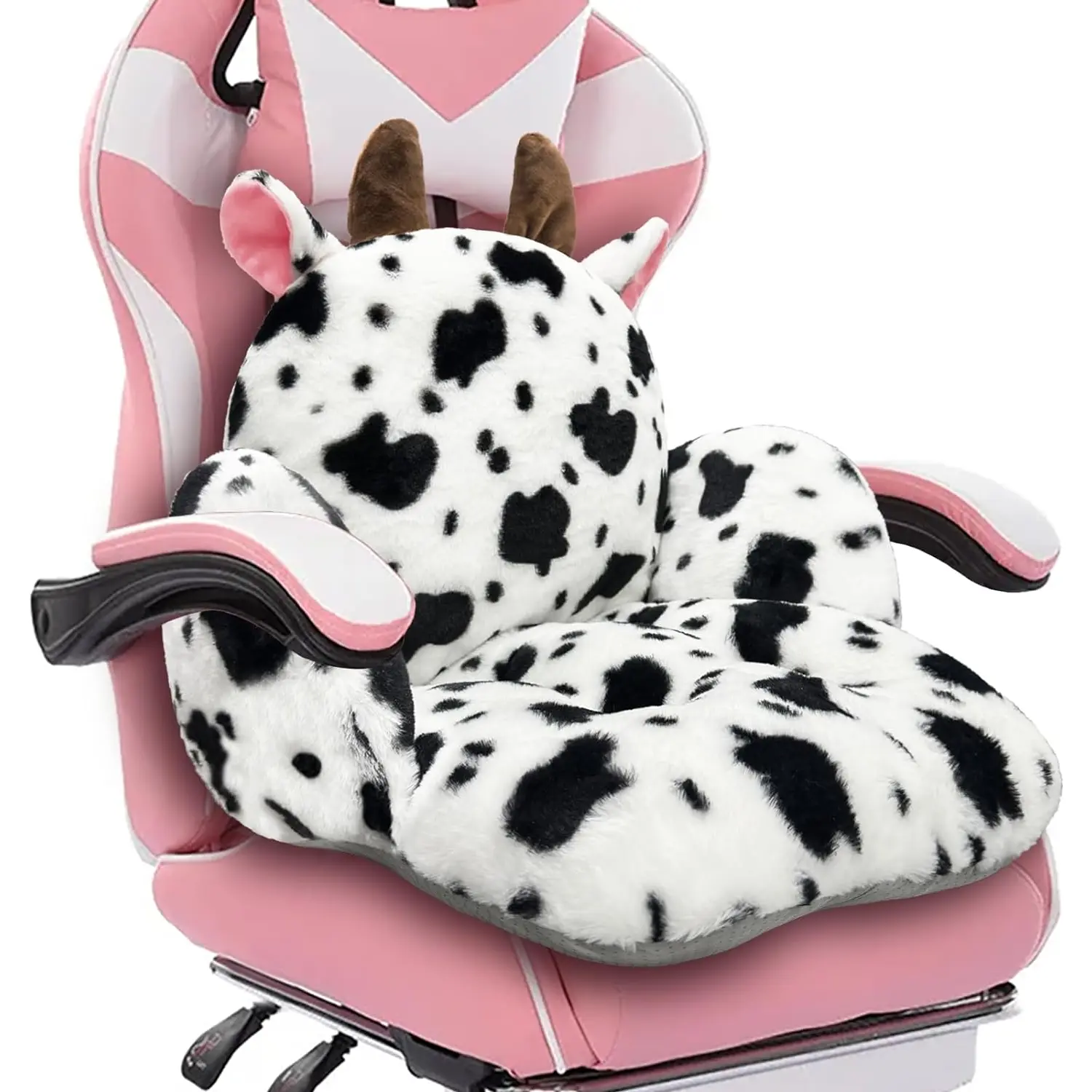Cute Chair Cushion, Gaming Chair Cushion with Backrest Non-Slip, Comfy Seat Cushion for Office Desk, Kawaii Chair Cushions for Gamer