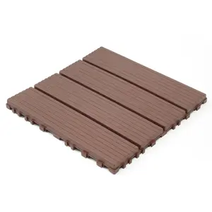 Plastic Interlocking Outdoor Decking Flooring Tiles, 44 Packs, 12in x 12in Waterproof All-Weather, Brown-Black Iridescent Victorian Style High-Gloss Water-Based Ultra-Durable Self-Leveling Epoxy, for Backyard, Pool Use