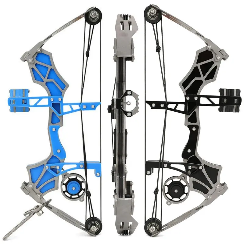 Unisex Mini Compound Bow Kit (1-Set, 2 Colors, 25cm, 254.8g) - Easy Disassembly & Easy to Assemble, Smooth Pulley System, Balanced Design for Range Practice, Outdoor Archery