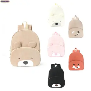 Kawaii Bear Corduroy Backpack, Cute Plush Aesthetic School Bag for Women & Teens, Harajuku Soft Girl Lightweight Backpack for Travel, Daily Outfits, Campus & Cute Everyday Carry