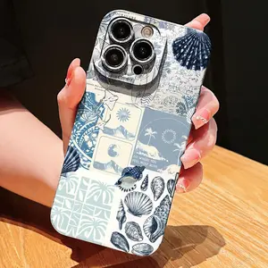 Durable Ocean-Themed Phone Case with Eye Illustration, Thick Shockproof Design for iPhone 6 to 16 Models, Stylish SeaLife Decor
