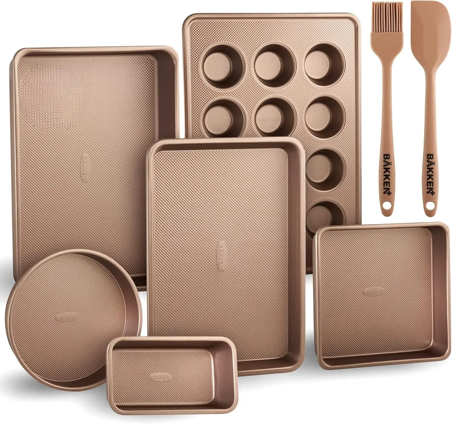 Bakeware Set – 8 Piece – Non-Stick Professional Home Bakeware – Multi Sized Baking Pan Set - Muffin Pan, Loaf Pan and More