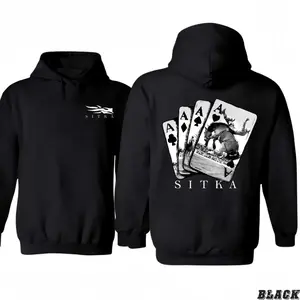 🂡 Sitka Ace Card Graphic Hoodie, 2-Sided Playing Card Print Pullover, Vintage Streetwear Hoodie for Men Women, Unisex Casual Sweatshirt, TikTok Trendy Fashion, Aesthetic Graphic Hoodie, Gift Idea USA