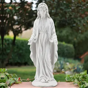 29.4'' Virgin Mary Outdoor Statue, MgO Virgen De Guadalupe Statues, Large Outdoor Sculptures Decorations, Religious Blessed Mother Outdoor Statue for Garden, Patio, Lawns,Ivory