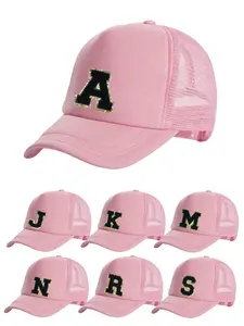 1PC Summer Student Campus Sports Lightweight Sponge Hat, 26Letter Customizable Letter Design, Breathable Adjustable Baseball Cap Sun Protection Outdoor Activities, Customizable Hats