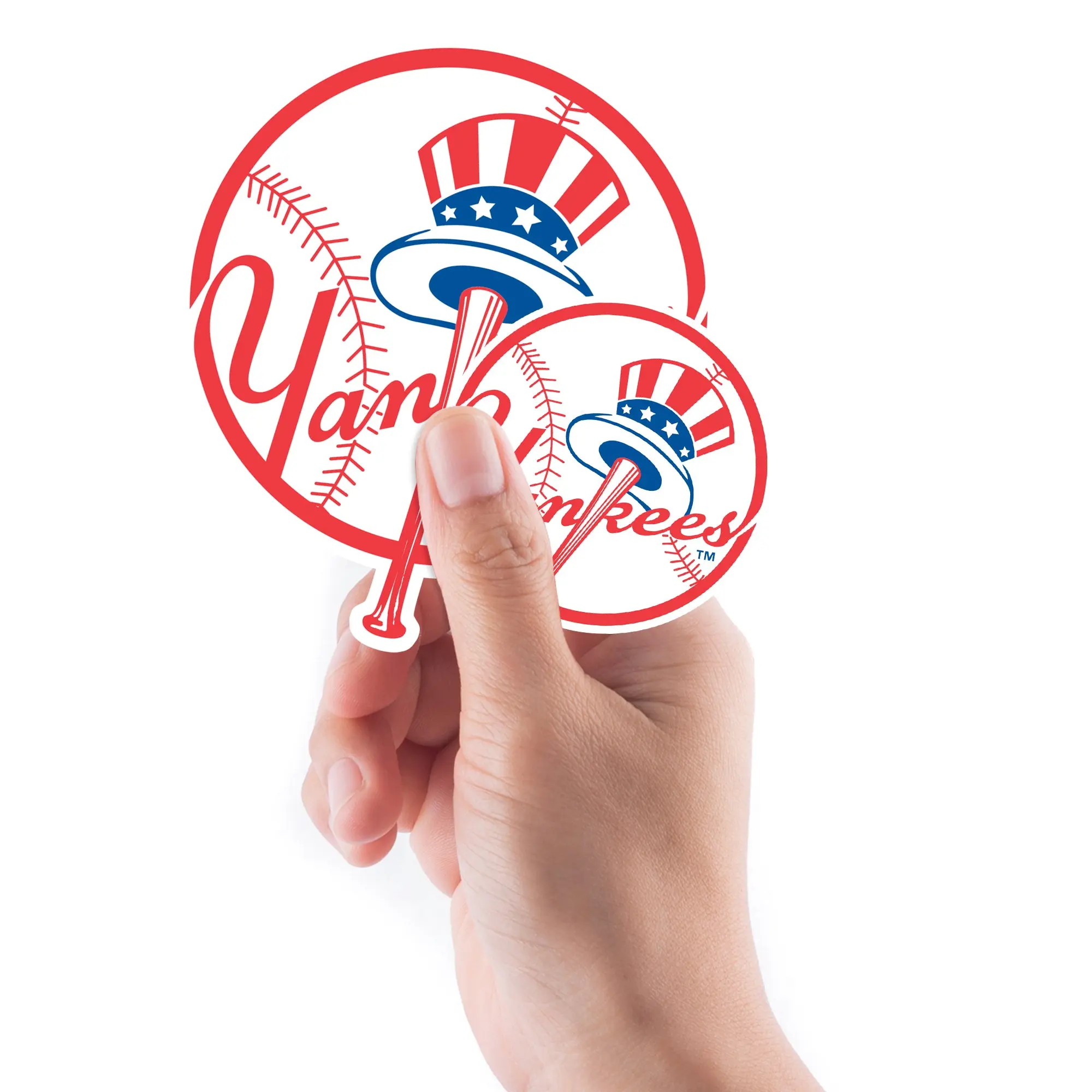 Sheet of 5 -New York Yankees:   Logo Minis        - Officially Licensed MLB Removable Wall   Adhesive Decal