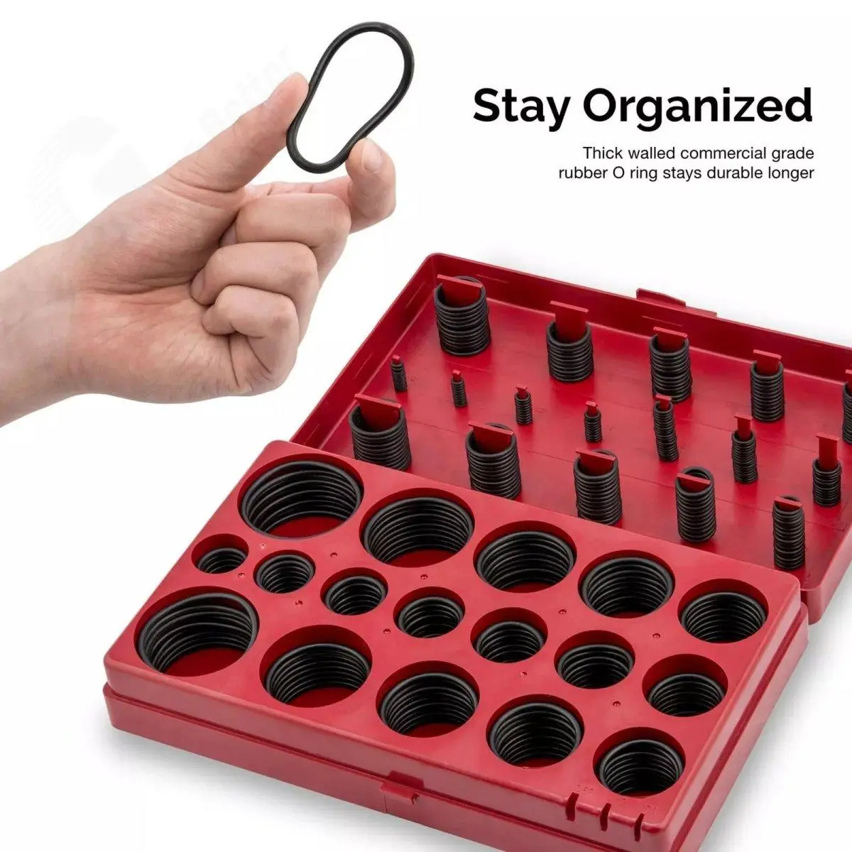 NBR Rubber O-Ring Assortment Set, 419pcs Metric (mm) Kit with 32 Sizes, Automotive Sealing Repair Gasket, Temperature Res.