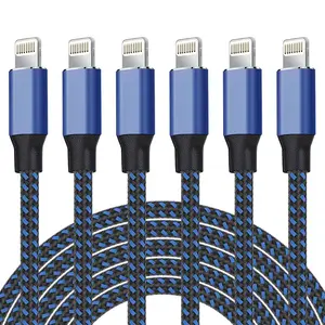 iPhone Charger [MFi Certified] Lightning Cable 6PACK-3/3/6/6/6/10 FT Nylon Braided iPhone Charger Cord High Speed Cord for iPhone 14/13/12/11 Pro Max/XS MAX/XR/XS/X/8/7/Plus/6S/6/iPad