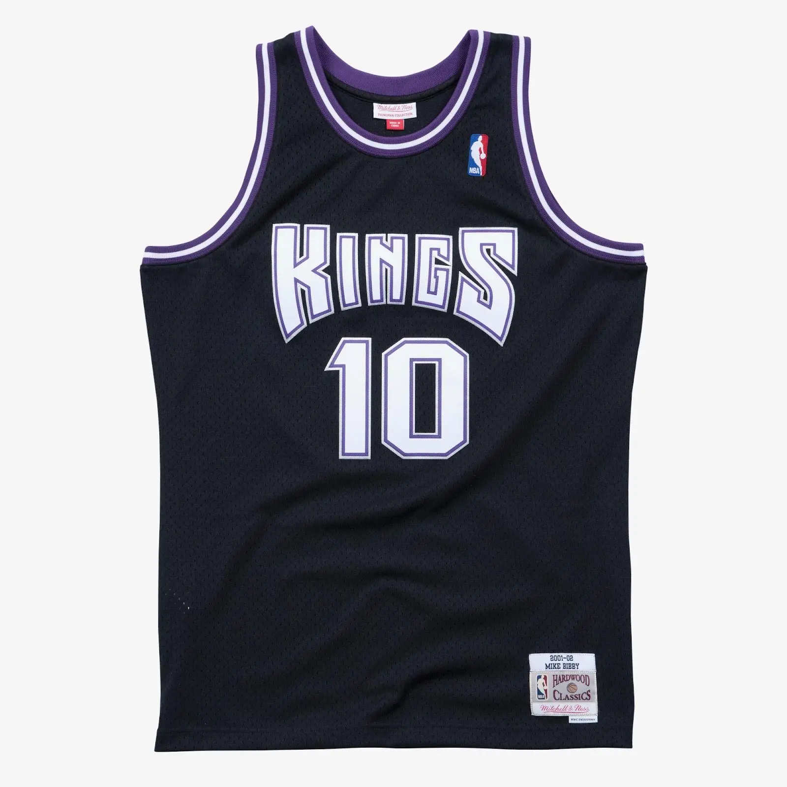Men's Mike Bibby Black Sacramento Kings 2001/02 Hardwood Classics Swingman Player Jersey NBA Throwback Basketball Fan Gear Mitchell & Ness, Male, Player Number