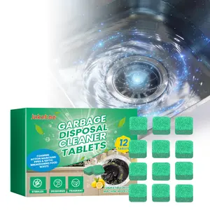 12 Pack Garbage Disposal Freshener Tablets Gentle Household Foam Cleaner Dirt Grime Residue Odor Control for Kitchen Bathroom Shower Drain Sink Surfaces