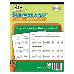One Page A Day Beginning Fractions Math Workbook – Step-by-Step Visual Fraction Practice for Grades 3–5