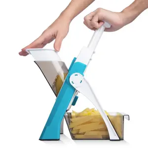 Mandoline Slicer for Kitchen &Safe Vegetable Chopper 5 in 1 & Adjustable mandoline slicer.Detachable Blade,Can cut slicing,strips,shredding and dicing Kitchen Veggie chopper