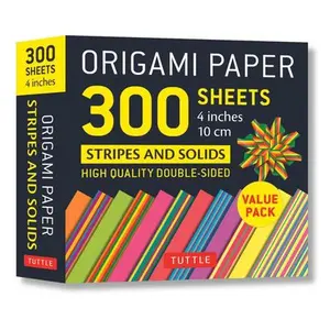 Origami Paper 300 Sheets Stripes and Solids 4 (10 CM): Tuttle Origami Paper: Double-Sided Origami Sheets Printed with 12 Different Designs -- Tuttle Studio, Loose-Leaf Book