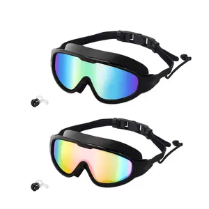 Swim Goggles 2 Pack, Wide View Anti Fog & UV, Best Swimming Goggles for Adults with Comfort and Fit, No Leaking Water Goggles, Diving Goggles with Hydrodynamic Design & Micro-Fin Technology, Anti Turbulence Pool Goggles for Men Women Youth